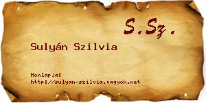 Sulyán Szilvia névjegykártya