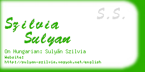 szilvia sulyan business card